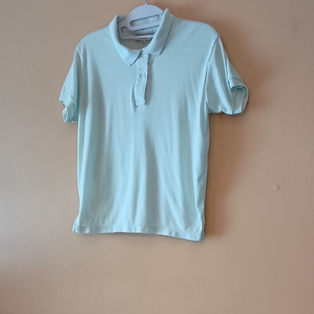 *3 For $10* Society Women's Mint Green Polo Shirt, P2P 20", Sz M